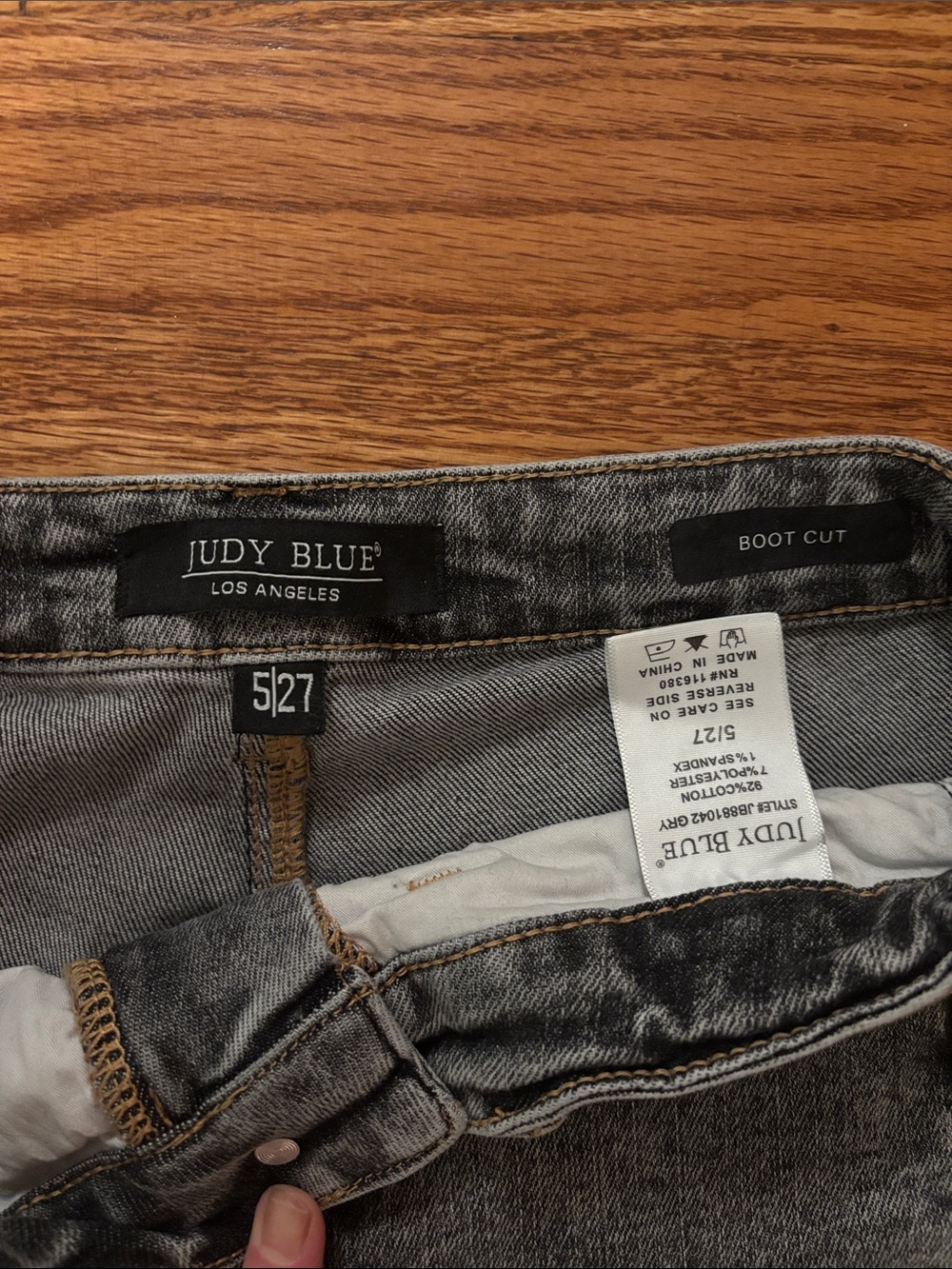 Judy Blue Gray Side-Button Flare Jeans - Picture 10 of 10
